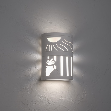 Luxury Lighting Asavva 10.5in. High Ceramic Outdoor Wall Light, Paintable White Bisque 410-82 W u/d-7-17